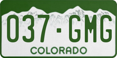 CO license plate 037GMG