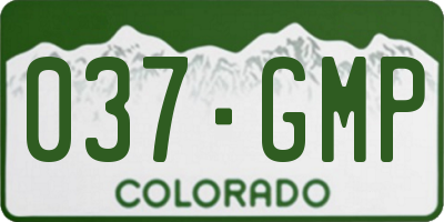 CO license plate 037GMP