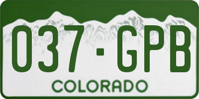 CO license plate 037GPB