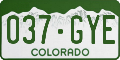CO license plate 037GYE