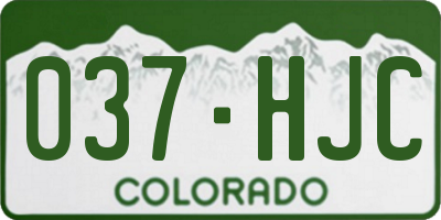 CO license plate 037HJC