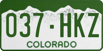 CO license plate 037HKZ