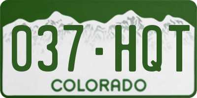 CO license plate 037HQT