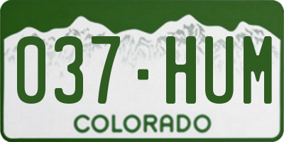 CO license plate 037HUM