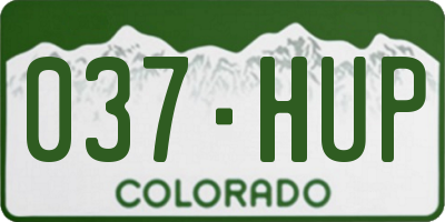 CO license plate 037HUP