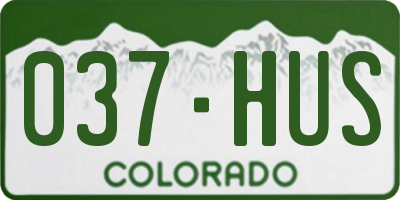 CO license plate 037HUS