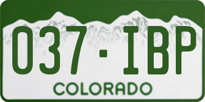 CO license plate 037IBP