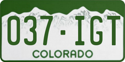 CO license plate 037IGT