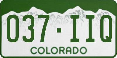CO license plate 037IIQ