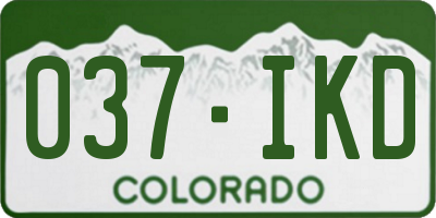 CO license plate 037IKD