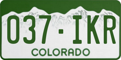 CO license plate 037IKR