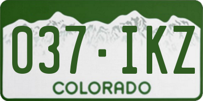 CO license plate 037IKZ