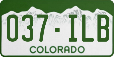 CO license plate 037ILB