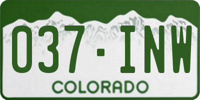 CO license plate 037INW