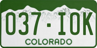 CO license plate 037IOK