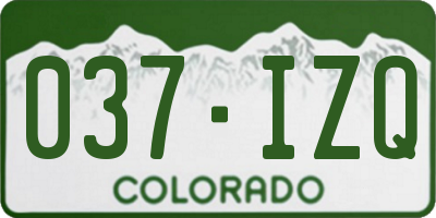 CO license plate 037IZQ