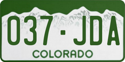CO license plate 037JDA