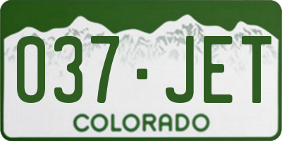 CO license plate 037JET