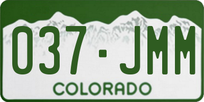 CO license plate 037JMM