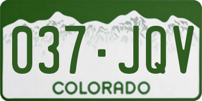 CO license plate 037JQV