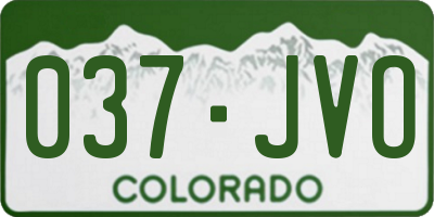 CO license plate 037JVO