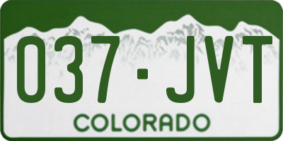CO license plate 037JVT