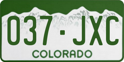 CO license plate 037JXC