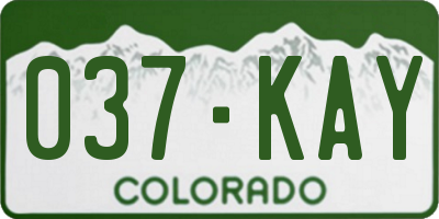 CO license plate 037KAY