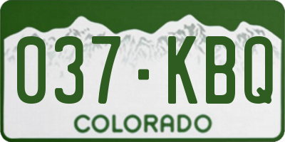 CO license plate 037KBQ