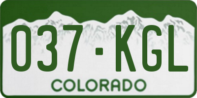 CO license plate 037KGL