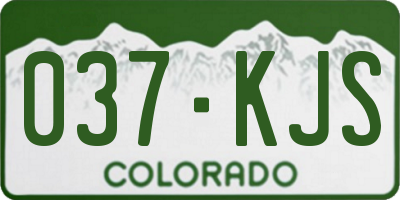 CO license plate 037KJS