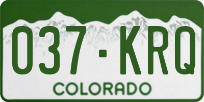 CO license plate 037KRQ