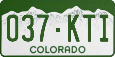 CO license plate 037KTI