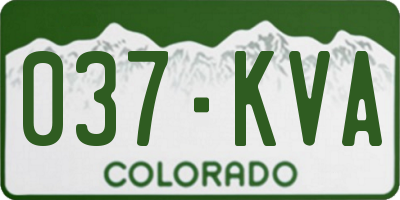 CO license plate 037KVA