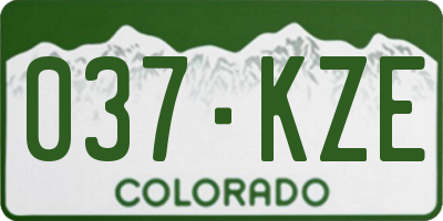CO license plate 037KZE