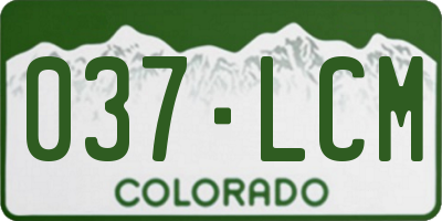 CO license plate 037LCM