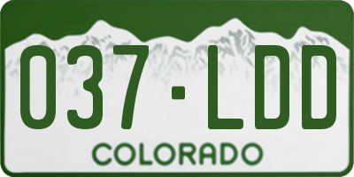CO license plate 037LDD