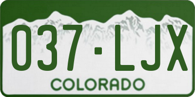 CO license plate 037LJX