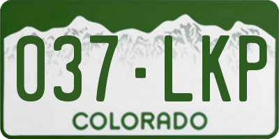CO license plate 037LKP