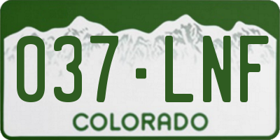 CO license plate 037LNF