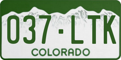CO license plate 037LTK