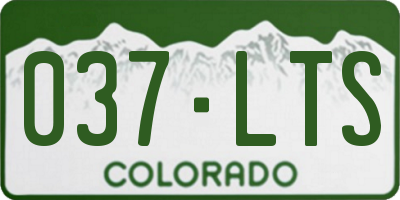 CO license plate 037LTS