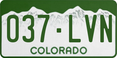 CO license plate 037LVN