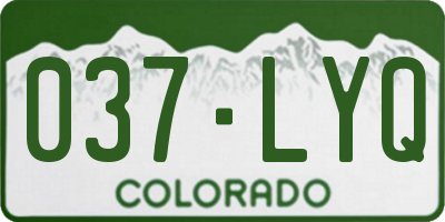 CO license plate 037LYQ