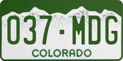 CO license plate 037MDG