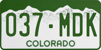 CO license plate 037MDK
