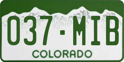 CO license plate 037MIB