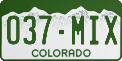 CO license plate 037MIX