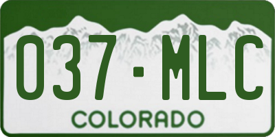 CO license plate 037MLC