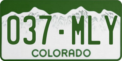 CO license plate 037MLY